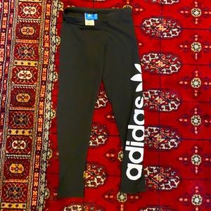 Black adidas leggings with side logo
